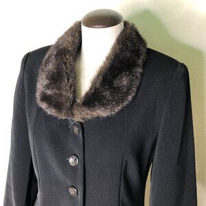 Gorgeous, "Jessica Howard" Faux Fur Collared Jacket, Pre-Owned
